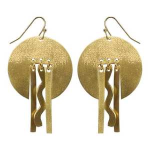 ต่างหูทองเหลืองดีไซน์หรูหราทำมือ สินค้าใหม่มาแล้ว - สินค้าขายดีระดับพรีเมียม - Product Image 1