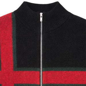 Suéter de punto con cremallera, negro, de lujo, cuello alto, cremallera completa, manga larga, cálido, informal, estilo streetwear, cárdigan - Product Image 3