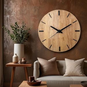 Handmade Wooden <b>Clock</b> Rustic Wall <b>Clock</b> Low Price Natural Wood Home Decor Timepiece At Best Price By AALIYAN IMPEX - Product Image 6