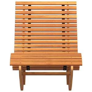 Lot de 2 chaises longues en bois d'acacia massif marron 60,63 x 23,62 x 29,13 po - Product Image 5