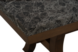 Modern Durable 6-Seater Dining Table with Marble Look <b>Tabletop</b> Rectangular Design for Home Apartment and Restaurant - Product Image 4