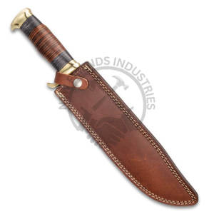 New Edition Wholesale Customized OEM ODM Sharp Fixed Blade Bowie Knife Hand Forged Damascus Steel <b>Hunting</b> Knife Leather Sheath - Product Image 6