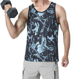 Débardeur sans manches pour homme 2026, imprimé camouflage, col rond, séchage rapide, style sportif, en polyester tricoté, coupe ajustée - Product Image 1
