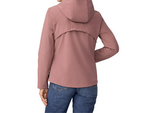 Women's Pink <b>Hooded</b> <b>Soft</b> <b>Shell</b> <b>Jacket</b> Zipper Closure Water Resistant Outdoor Wear Regular Fit All Seasons Wholesale - Product Image 3