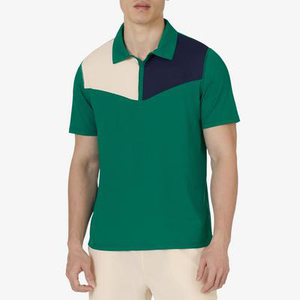 <b>Men's</b> Navy Blue Tennis T-<b>Shirt</b> Short Sleeve Crew Neck Moisture Wicking Polyester Solid Color Left Sleeve Logo - Product Image 3