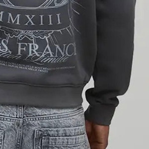 Sudadera con Capucha Negra para Hombre Gangmawalk, Corte Holgado, Estilo Urbano, Logotipo Trasero Sólido, Manga Regular, Tejido de Algodón 350g - Product Image 6