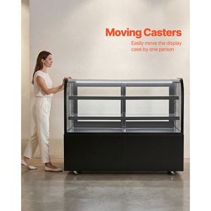 Grande Vetrina Refrigerata Commerciale da 550L/17,6 Cu.Ft. a 2 Livelli con Illuminazione LED per Pasticceria e Torte - Product Image 6