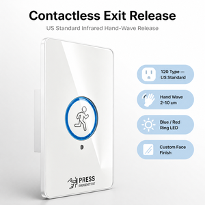 <b>Smart</b> Tools Infrared Door Release Button Contactless Emergency Exit Switch with LED Indicator - Product Image 1