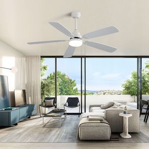 Ventilatore da soffitto LED moderno da 52 pollici per interni con 6 velocità dimmerabili, 5 pale, telecomando, motore DC reversibile e luce LED - Product Image 6