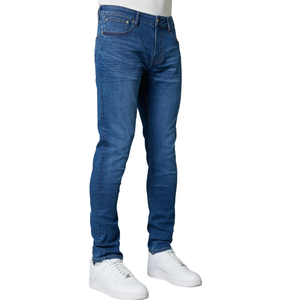 <b>Men</b> Mid Blue Woven Denim Jeans Straight <b>Stretch</b> Fit Casual Daily Wear OEM ODM Factory Wholesale Spring - Product Image 5