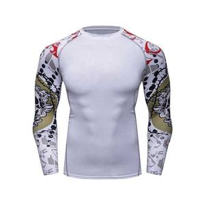 Rashguard de compression personnalisé à manches longues, anti-UV, anti-bactérien, séchage rapide, respirant, en polyester et élasthanne, pour BJJ MMA, pour hommes - Product Image 1
