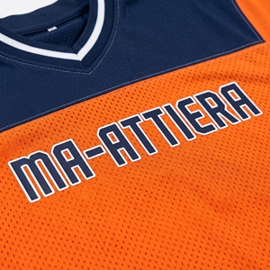 Maillot de basketball pour homme Ma-Attiera, orange marine, col en V, manches courtes, en maille sublimée, vêtements de sport respirants, tenue athlétique - Product Image 6