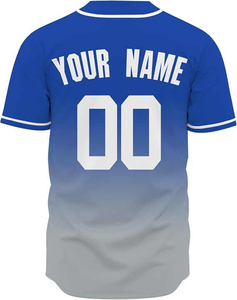 Camiseta de béisbol transpirable de corte regular con logo frontal serigrafiado, jersey a rayas azul claro, camiseta de béisbol transpirable con logo frontal serigrafiado. - Product Image 2