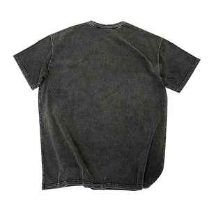 Heavyweight 100% Cotton Drop-Shoulder Oversize T-Shirt Acid Wash Black <b>Long</b> Length Light Bamboo Plus Size Tops - Product Image 5