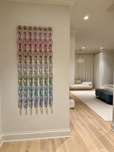 Escultura de Resina Lavable Hecha a Mano con Eslabones Curvos Funcionales, Patrón Vertical, Diseño de Arte Moderno, Decoración de Pared para Bodas - Product Image 2