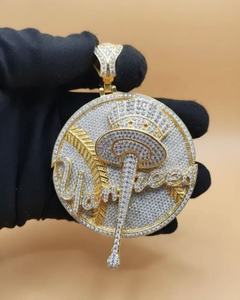 Colgante Iced Out Hip Hop Personalizado 3D Gótico de la Muerte con la Espada, Plata 925, Moissanita VVS Personalizada, Colgante Bilingüe para Rapper - Product Image 3