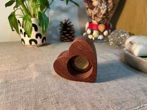 Heart shape Rustic Wooden Tealight Candle Holder Handmade Decorative Wood Block <b>Stand</b> for Home and Wedding Events - Product Image 5