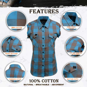 Chemise en flanelle pour homme tendance printemps, bleu marron uni, boutonnée, coupe classique, anti-plis, sans manches - Product Image 5