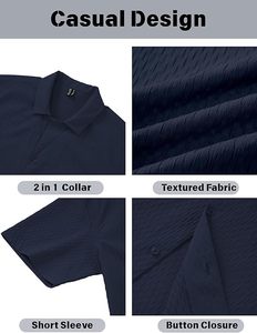 เสื้อเชิ้ตผู้ชาย Aero Textured แบบติดกระดุม แขนสั้น ทรงคิวบา น้ำหนักเบา ระบายอากาศได้ดี เหมาะสำหรับใส่ไปเที่ยวชายหาดในฤดูร้อน รุ่นปี 2026 - Product Image 6