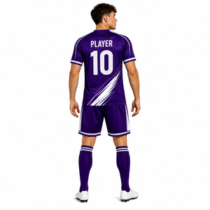 Conjunto de Uniforme de Fútbol Personalizado para Equipos, Camiseta y Pantalones Cortos de Primera Calidad, Tejido Transpirable con Ajuste Atlético para Entrenamiento - Product Image 4
