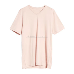 T-shirts pour hommes à col en V ajustés, T-shirt à manches courtes pour hommes à col en V de haute qualité, col en V 100% coton, T-shirts pour hommes - Product Image 5