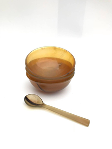Bol de service en corne poli, attrayant et très vendu, avec cuillère, pour ustensiles de cuisine, en provenance d'Inde - Product Image 5