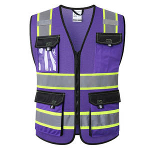เสื้อกั๊กสะท้อนแสงสองสีแบบหลายกระเป๋าเพื่อความปลอดภัย - Product Image 3