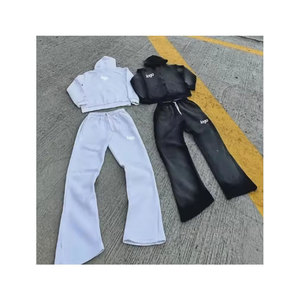 Ensemble de sport pour hommes, vêtements de course à pied, ensemble de jogging, tenue d'entraînement de gym, haut de fitness avec poches zippées, pantalon de survêtement - Product Image 1