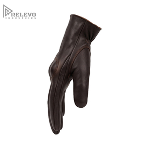 OEM Custom Men's <b>Hard</b> Knuckle Leather Gloves, Vintage Dark Brown Genuine Leather <b>Driving</b> Riding Gloves - Product Image 3