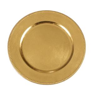 Premium <b>Gold</b> Finished Round Beaded Border Metal <b>Charger</b> <b>Plate</b> for Party Dinner Servers Dinner <b>Plates</b> for Tabletop Decor - Product Image 1