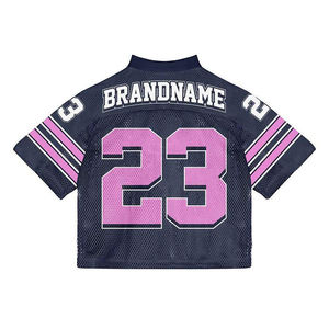 Factory Custom Printed Design Oversized Mesh Jersey Unisex Retro Soccer Boxy Cropped Top Jersey Blank Football Fashion <b>Tshirts</b> - Product Image 2