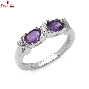 Bague élégante et tendance en argent sterling 925 avec améthyste, pour femme, cadeau de mode, en stock. - Product Image 6