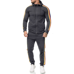 Ensemble de survêtement sport blanc grande taille OEM pour homme, avec rayures, collection 2026, vêtements pour homme, ensemble 2 pièces - Product Image 4