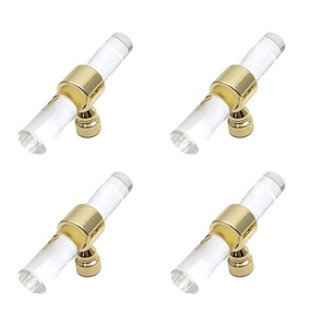High Quality Acrylic Furniture Handles T-Bar <b>Gold</b> Crystal <b>Cabinet</b> Handles and <b>Knobs</b> Hardware Home Office Doors Acrylic Handle - Product Image 4