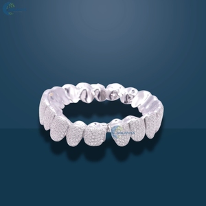 10 <b>Top</b> And 10 Bottom Iced Out Hip Hop Grillz Customized Rapper Style Moissanite Grillz For Him 925 Sterling <b>Silver</b> Grillz - Product Image 4