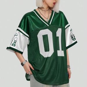 เสื้อยืดโอเวอร์ไซส์สไตล์สปอร์ตสำหรับผู้หญิงลายพิมพ์ตัวอักษรแบบโปร่งสไตล์สตรีทแฟชั่นฤดูร้อน - Product Image 3