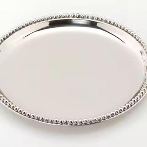 Elegante Plato Base Metálico para Boda, Plato Decorativo de Acero Inoxidable para Cena - Product Image 3