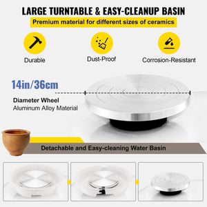 Tourne-poterie électrique 450W 36cm avec pédale pour adultes, machine de façonnage de poterie et d'argile DIY, pour poterie et émail artisanal - Product Image 3