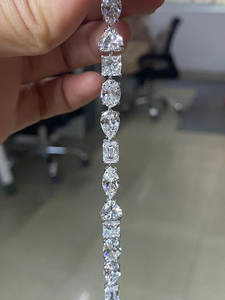 Women's 925 Silver Diamond <b>Bracelet</b> Oval Cut Lab grown D Color IGI Certified Classic Wedding Jewelry - Product Image 1