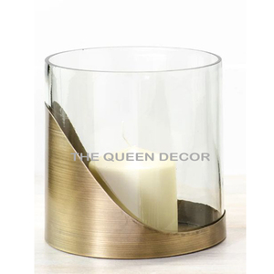 Leafy Design Gold Finish Aluminum Metal Votive <b>Candle</b> Holder With Clear Glass Use Home Wedding Table Centerpiece At <b>Cheap</b> Price - Product Image 6