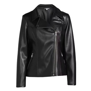 Wholesale Custom Hooded Women <b>Leather</b> <b>Jacket</b> Genuine Motorcycle Biker Coat Slim Fit <b>Real</b> Sheepskin Outerwear Apparel Top - Product Image 2