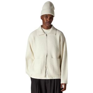 Chaqueta de punto acanalado extragrande con cremallera para hombre, chaqueta bomber informal con cremallera, chaqueta de punto suave con cremallera para hombre, ropa de invierno - Product Image 5