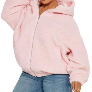 Veste Sherpa Rose Pastel pour Femme, Hiver Chaud, Entièrement Zippée, en Polaire, Veste en Peluche Rose Clair, Sweat-shirt Décontracté en Polaire - Product Image 4