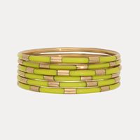 Brazaletes de Latón Chapado en Oro Hechos a Medida, Conjuntos de Brazaletes con Incrustaciones de Resina y Piedras de Colores, Joyería de Moda para Bodas
