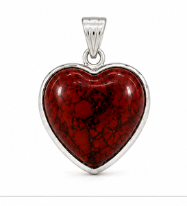 Pendentif en argent fait main en forme de cœur en jaspe de qualité supérieure, vente en gros, prix avantageux pour bijoux féminins, anniversaire - Product Image 3