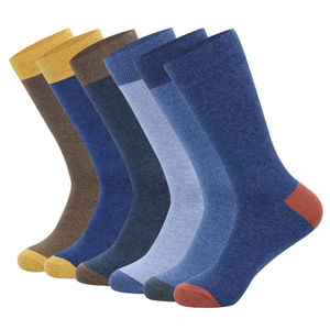 <b>Men's</b> Autumn Designer Casual Business Crew <b>Socks</b> with Plaid Pattern Seamless Spandex/Nylon/Cotton Blend - Product Image 4