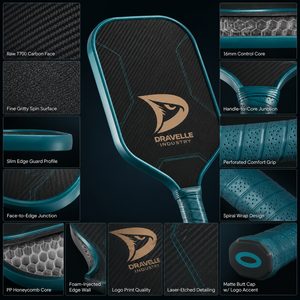 Thermoformed 16mm Pickleball Paddle | T700 Raw Carbon Fiber Face with Maximum Spin | Wholesale Private Label - Product Image 5