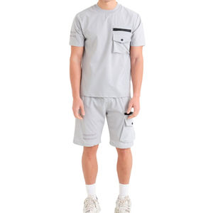 Dernier design, nouveau ensemble été homme 2 pièces, ensemble sportif homme avec poches, manches courtes, 100% coton, chemise et short pour usage quotidien - Product Image 2