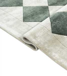 Alfombra Moderna de Lana y Viscosa Hecha a Mano, Suave y Afelpada |   Alfombra de color sólido, tono neutro, tamaño personalizado para sala de estar - Product Image 1