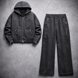 Sudadera con capucha y cremallera unisex de invierno, inspirada en motociclistas, de forro polar tejido transpirable, poliéster/algodón, serigrafiada - Product Image 2